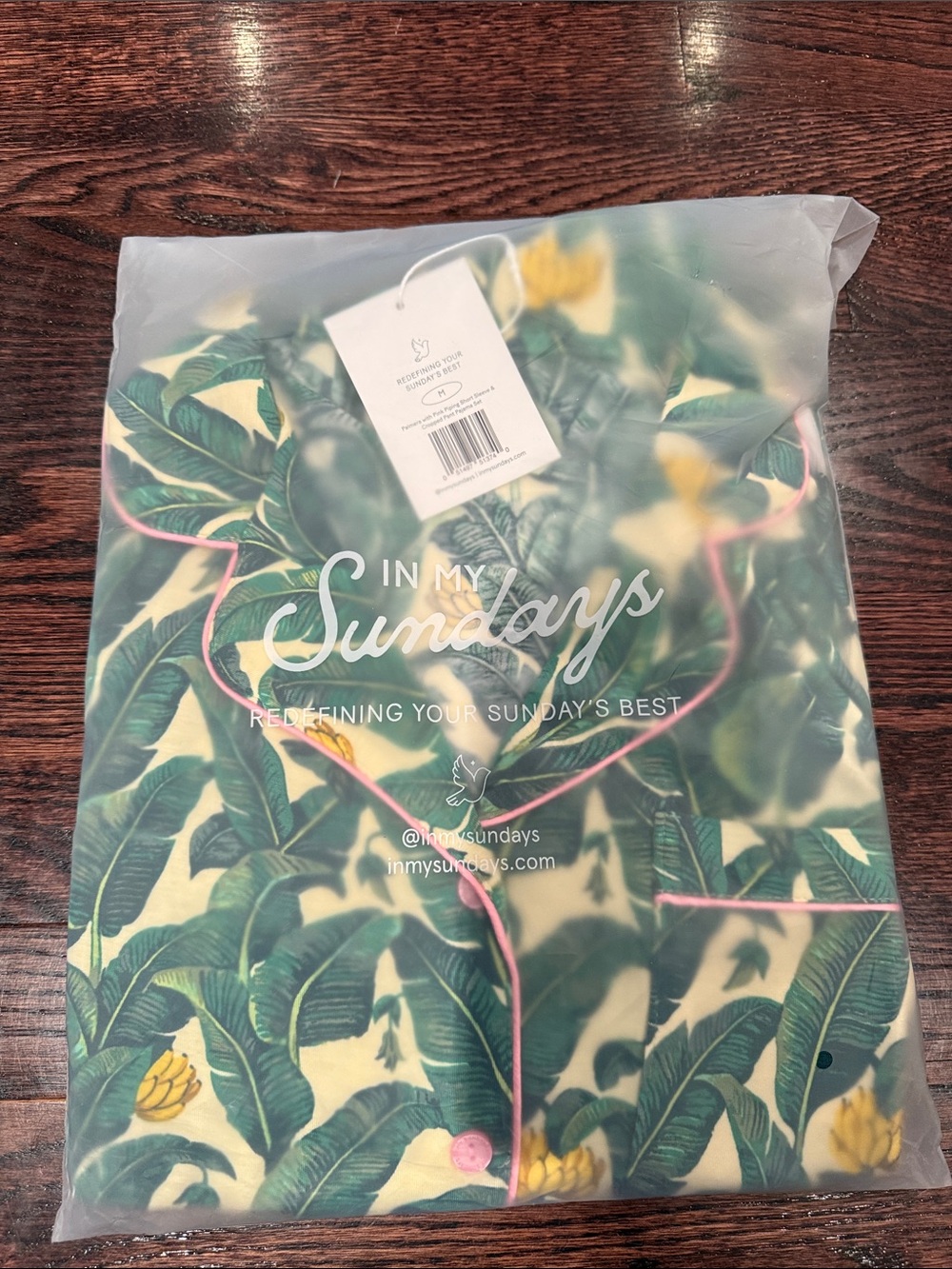 In My Sundays Women's Tropical Leaf Pajama Top - Green